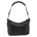 PRADA Hand Bag Leather Black Silver Auth 197326V-2