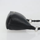 PRADA Hand Bag Leather Black Silver Auth 197326V-3