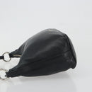 PRADA Hand Bag Leather Black Silver Auth 197326V-4