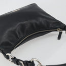 PRADA Hand Bag Leather Black Silver Auth 197326V-6