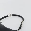 PRADA Hand Bag Leather Black Silver Auth 197326V-14