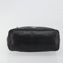 PRADA Hand Bag Leather Black Silver Auth 197326V-5
