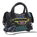 BALENCIAGA Classic Mini City Hand Bag Leather 2way Black 300295 Auth 197327M-1