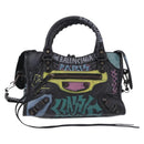 BALENCIAGA Classic Mini City Hand Bag Leather 2way Black 300295 Auth 197327M-2
