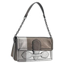BOTTEGA VENETA Rialto Chain Shoulder Bag Leather Silver Auth 197328V-1