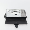 BOTTEGA VENETA Rialto Chain Shoulder Bag Leather Silver Auth 197328V-20