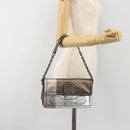 BOTTEGA VENETA Rialto Chain Shoulder Bag Leather Silver Auth 197328V-24