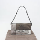 BOTTEGA VENETA Rialto Chain Shoulder Bag Leather Silver Auth 197328V-12