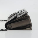 BOTTEGA VENETA Rialto Chain Shoulder Bag Leather Silver Auth 197328V-4