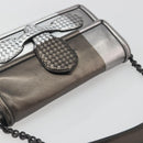 BOTTEGA VENETA Rialto Chain Shoulder Bag Leather Silver Auth 197328V-6