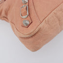 BALENCIAGA Giant The First Hand Bag Leather 2way Pink Silver 240577 Auth 197329V-15