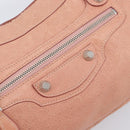 BALENCIAGA Giant The First Hand Bag Leather 2way Pink Silver 240577 Auth 197329V-18