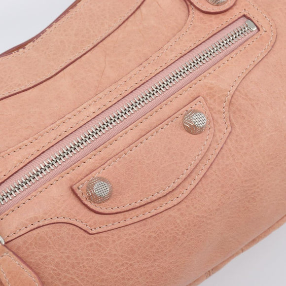 BALENCIAGA Giant The First Hand Bag Leather 2way Pink Silver 240577 Auth 197329V