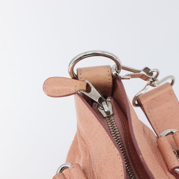 BALENCIAGA Giant The First Hand Bag Leather 2way Pink Silver 240577 Auth 197329V
