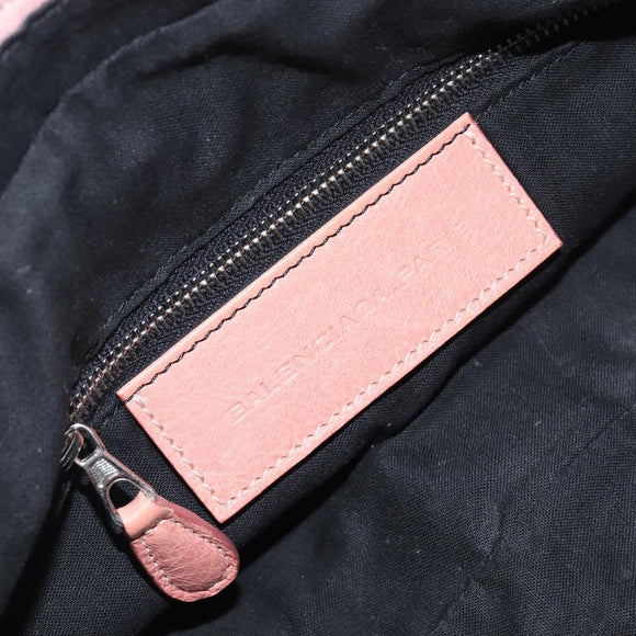 BALENCIAGA Giant The First Hand Bag Leather 2way Pink Silver 240577 Auth 197329V