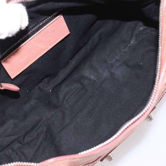 BALENCIAGA Giant The First Hand Bag Leather 2way Pink Silver 240577 Auth 197329V