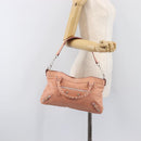 BALENCIAGA Giant The First Hand Bag Leather 2way Pink Silver 240577 Auth 197329V-29