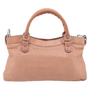 BALENCIAGA Giant The First Hand Bag Leather 2way Pink Silver 240577 Auth 197329V-2