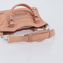 BALENCIAGA Giant The First Hand Bag Leather 2way Pink Silver 240577 Auth 197329V-9