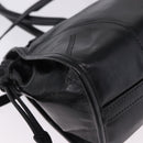 PRADA Bonnie Hand Bag Leather 2way Black Gold Auth 197332SAM-18