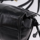 PRADA Bonnie Hand Bag Leather 2way Black Gold Auth 197332SAM-19