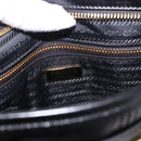 PRADA Bonnie Hand Bag Leather 2way Black Gold Auth 197332SAM-22