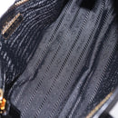PRADA Bonnie Hand Bag Leather 2way Black Gold Auth 197332SAM-10