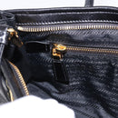 PRADA Bonnie Hand Bag Leather 2way Black Gold Auth 197332SAM-25