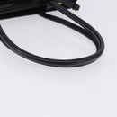 PRADA Bonnie Hand Bag Leather 2way Black Gold Auth 197332SAM-7