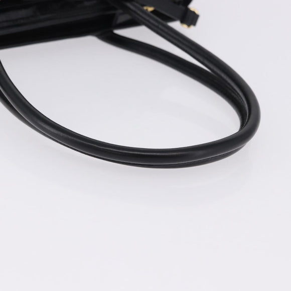 PRADA Bonnie Hand Bag Leather 2way Black Gold Auth 197332SAM