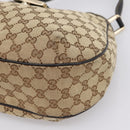 GUCCI GG Canvas Web Sherry Line Shoulder Bag Beige Gold 233608 Auth 197333V-10