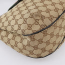 GUCCI GG Canvas Web Sherry Line Shoulder Bag Beige Gold 233608 Auth 197333V-11