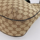 GUCCI GG Canvas Web Sherry Line Shoulder Bag Beige Gold 233608 Auth 197333V-12