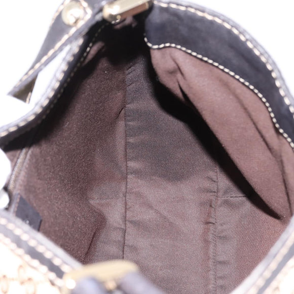 GUCCI GG Canvas Web Sherry Line Shoulder Bag Beige Gold 233608 Auth 197333V