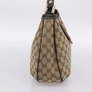 GUCCI GG Canvas Web Sherry Line Shoulder Bag Beige Gold 233608 Auth 197333V-4