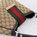 GUCCI GG Canvas Web Sherry Line Shoulder Bag Beige Gold 233608 Auth 197333V-6