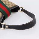GUCCI GG Canvas Web Sherry Line Shoulder Bag Beige Gold 233608 Auth 197333V-7
