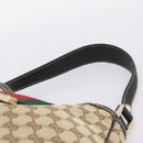 GUCCI GG Canvas Web Sherry Line Shoulder Bag Beige Gold 233608 Auth 197333V-8