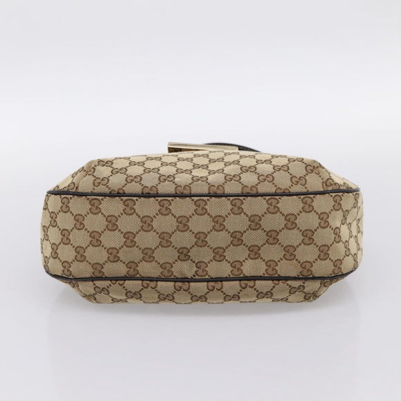 GUCCI GG Canvas Web Sherry Line Shoulder Bag Beige Gold 233608 Auth 197333V