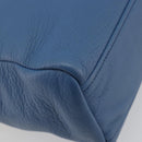 PRADA Hand Bag Leather Blue Gold Auth 197335V-13