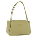 PRADA Darling Shoulder Bag Leather Green Gold Auth 197336SAM-1