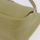 PRADA Darling Shoulder Bag Leather Green Gold Auth 197336SAM-15