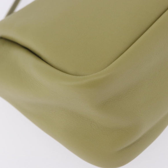PRADA Darling Shoulder Bag Leather Green Gold Auth 197336SAM