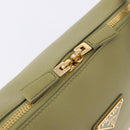 PRADA Darling Shoulder Bag Leather Green Gold Auth 197336SAM-18
