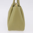 PRADA Darling Shoulder Bag Leather Green Gold Auth 197336SAM-4