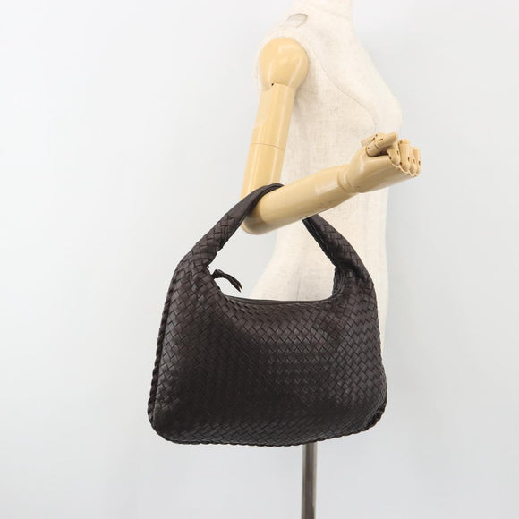 BOTTEGA VENETA INTRECCIATO Shoulder Bag Leather Brown 115653 Auth 197337V