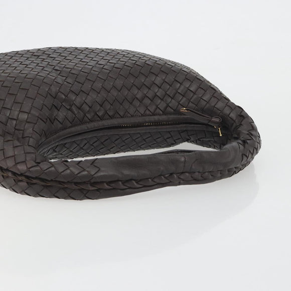 BOTTEGA VENETA INTRECCIATO Shoulder Bag Leather Brown 115653 Auth 197337V