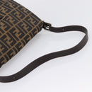 FENDI Zucca Canvas Mamma Baguette Shoulder Bag Brown Black Auth 197339V-7