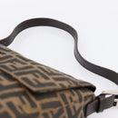 FENDI Zucca Canvas Mamma Baguette Shoulder Bag Brown Black Auth 197339V-8