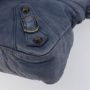 BALENCIAGA The First Hand Bag Leather 2way Blue 103208 Auth 197341V-9